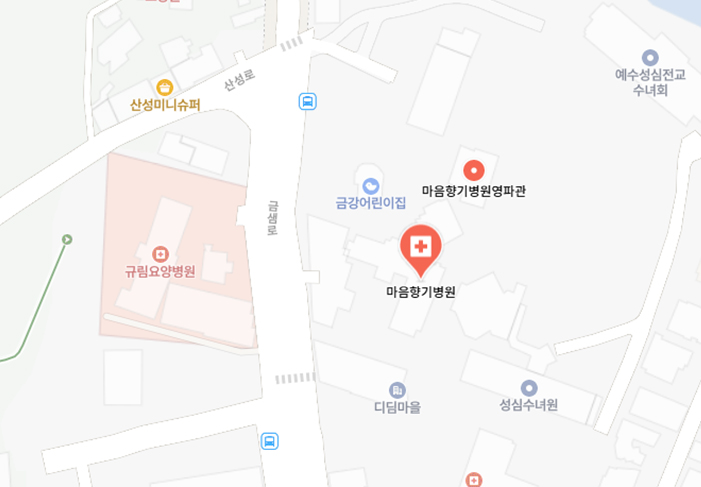 마음향기병원 위치 지도